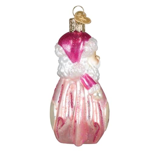 Baby Girl First Christmas Santa Lovey Glass Ornament - Handcrafted Holiday Keepsake