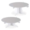 2-Pack White Cake Stands with Tiered Pedestals for Weddings & Parties - 12.5 Inch