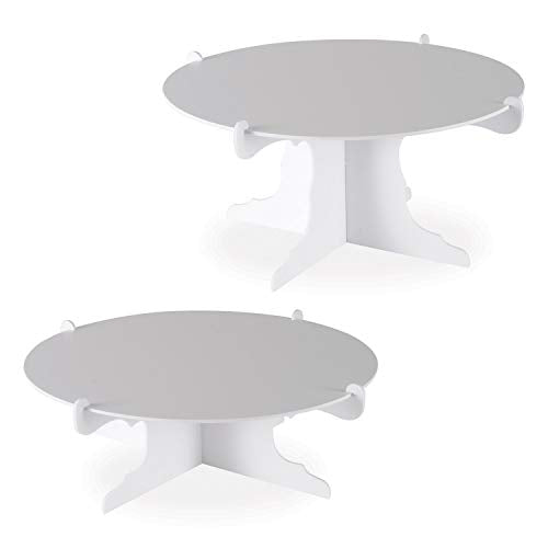 2-Pack White Cake Stands with Tiered Pedestals for Weddings & Parties - 12.5 Inch