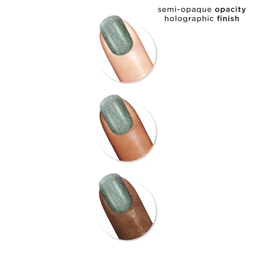 Holographic Green Nail Polish - Quick Dry, Long Lasting, Sparkling Shine
