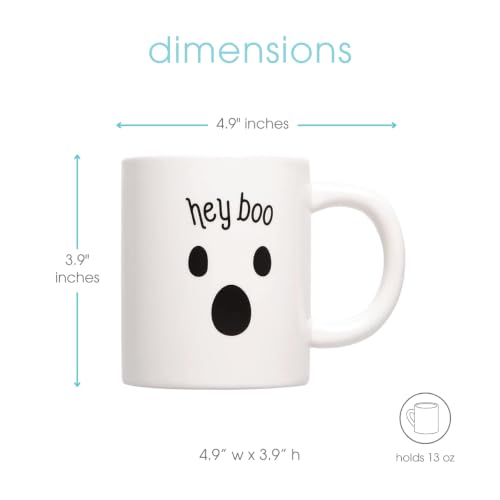 Halloween Coffee Mug Set of 2 - 13 Ounces Pumpkin & Ghost Mugs - Festive Fall Drinkware