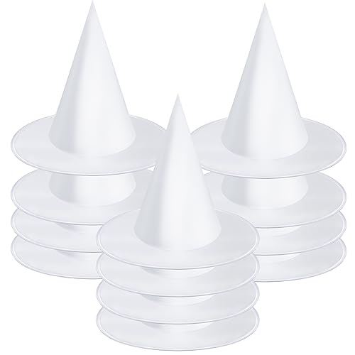 White Witch Hat Set for Halloween - 12 Costume Props for Cosplay & Decorations