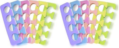 24 Pieces Toe Separators Set - Reusable Pedicure Tool Kit for Nail Polish Application - Pack of 2