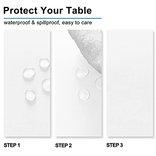 2 Pack White Rectangle Tablecloths 70 x 140 Inches Waterproof & Spillproof