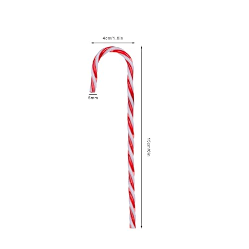 150 Pcs Plastic Christmas Candy Cane Ornaments - Red & White Hanging Decor