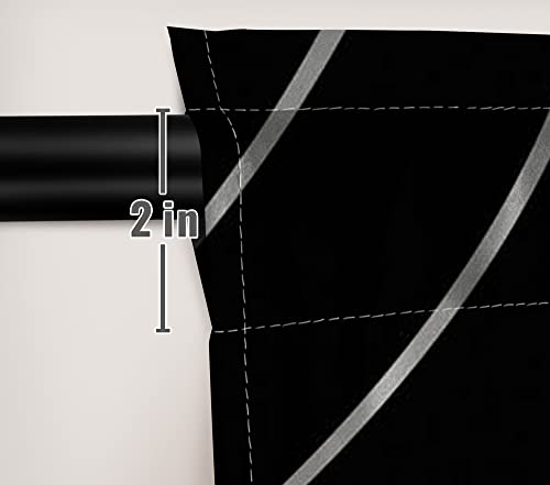 Children's Halloween Spider Web Window Curtains - Black Microfiber 82x84 Inches