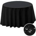 60 Inch Round Tablecloth for 36-48 Inch Tables - Black Polyester Spillproof