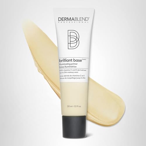 Dermablend Brilliant Base Illuminating Primer Face Makeup, Formulated with Niacinamide, Shea Butter, and Glycerin, Enriched with Vitamin C and E Derivatives, Provides Long Lasting Radiance, 1 Fl Oz