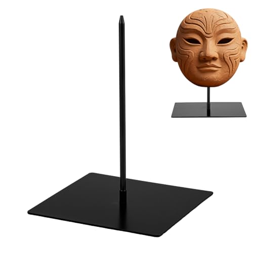 Black Metal Sculpture Display Stand for Artifacts & Sculptures - Museum & Home Decor Support 4.72x6.49in
