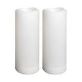 White Waterproof Outdoor Flameless Pillar Candles with Timer 3x8 Inches - 2 Pack