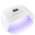LadyMisty UV Nail Lamp - Fast Drying Gel Nail Light with 30 Dual Beads, 4 Timer Settings, LCD Display, White