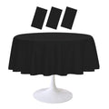 Black Plastic Round Tablecloth 3 Pack 84 Inch Disposable Cover for Parties