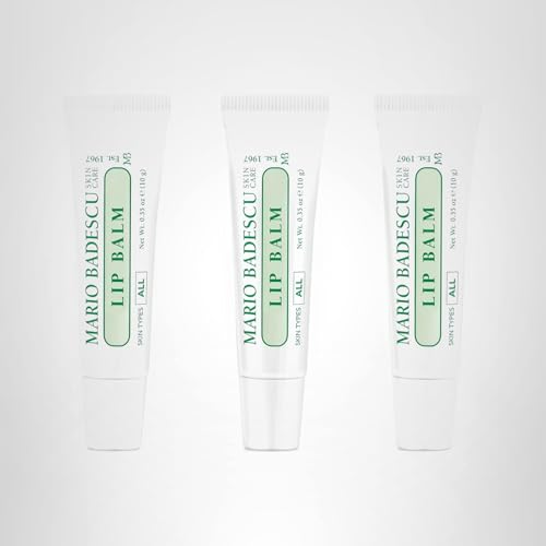 Mario Badescu Moisturizing Original Lip Balm for Dry Cracked Lips, Infused with Coconut Oil and Shea Butter, Ultra-Nourishing Lip Care Moisturizer for Soft, Smooth and Supple Lips, 3 Pack