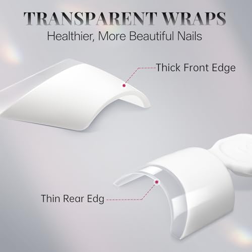 French Short Half Wrap Nail Tips - 120PCS Acrylic False Nails, Clear & White