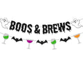 Halloween Party Banners Boos & Brews Decorations for Kids & Haunted House