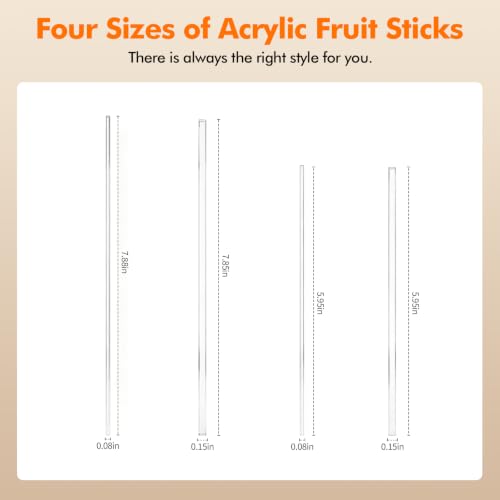 120 Pcs Clear Flat Acrylic Cake Pop Sticks 6 Inch for Decorating & Baking