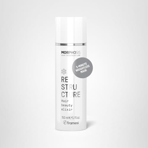 FRAMESI Morphosis Restructure Hair Beauty Elixir 5.1 fl oz, 5-Minute Weightless Mask, Repairing Conditioner, Natural Ingredients, Color Safe