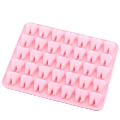 Mini Tooth Silicone Candy Molds - Pink, 35 Cavities, Food Grade, Reusable - Variation A
