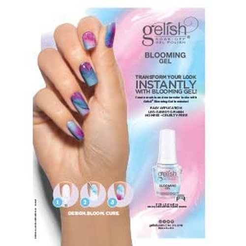 Gelish Blooming Gel - Nail Design Coat, Nail Art Accessories, Create Marble & Watercolor Nail Art, Easy Application, No Mess, LED Cured, Professional Finish, Quick Curing, Cruelty-Free, 15mL.
