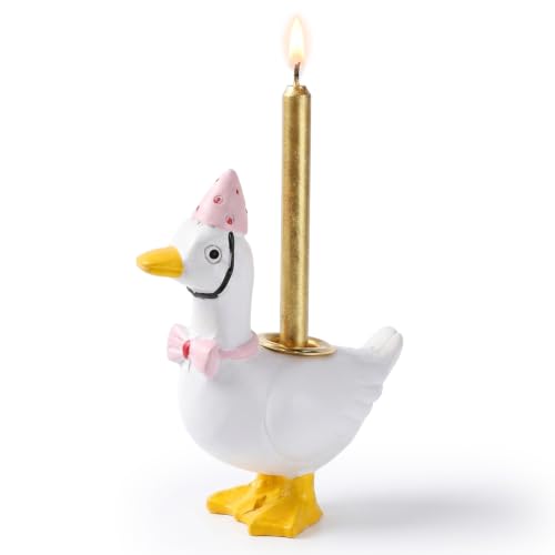 Cute Goose Cake Topper Candle Holder for Birthday & Party Decor