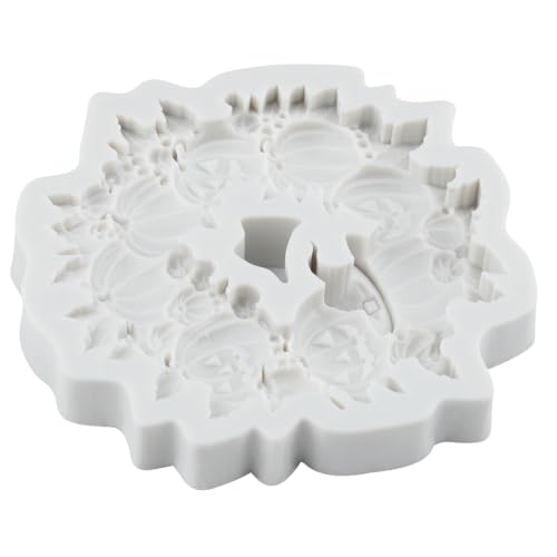 Halloween Pumpkin Fondant Mold - Wreath Silicone Cake Decorating Tool - Style Q