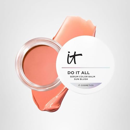 IT Cosmetics Do It All Serum Color Balm Sun Cream Blush & Bronzer, Sunlit - Blendable & Buildable, Lift, Reshape, All-Over Color, 24HR Hydration With Hyaluronic Acid, Peptides & Vitamin E - 0.63 oz