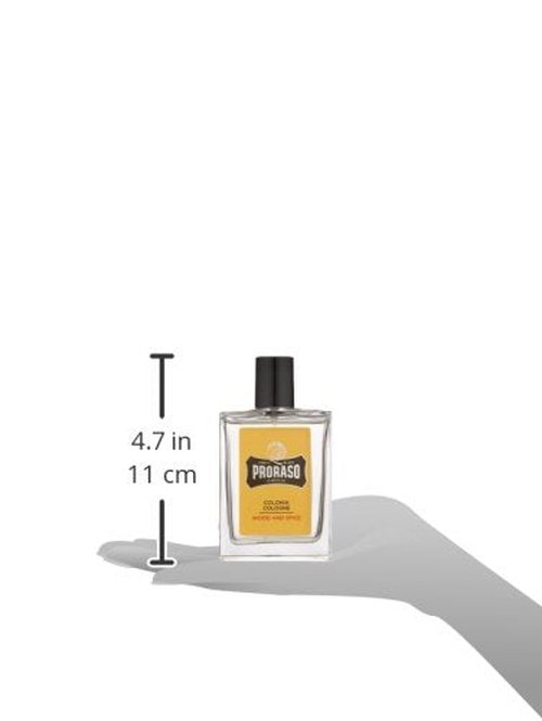 Proraso Wood and Spice Cologne - Masculine Eau de Cologne with Cumin, Saffron, Cedarwood & Vanilla - 3.4oz