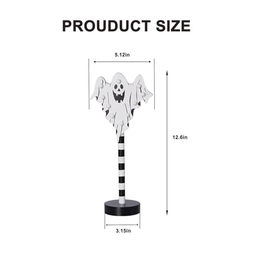 Halloween Wooden Night Light - Ghost Festive Table Lamp for Bedroom & Living Room