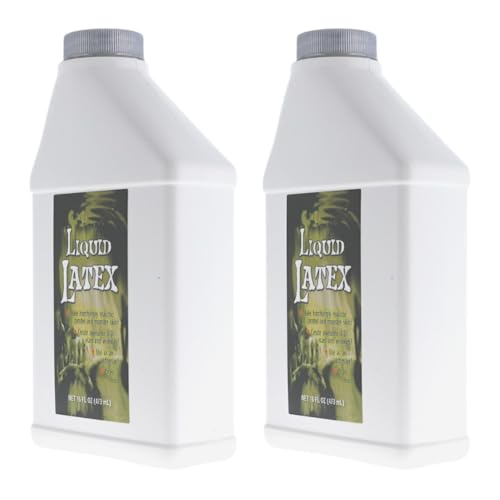 Liquid Latex for Special Effects 2 Pack Set 16 Oz Skin-Safe & Clear Dries Fast
