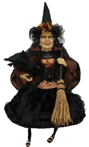 Halloween Witch Figurine 26 Inch Decorative Seated Collectible Home Decor