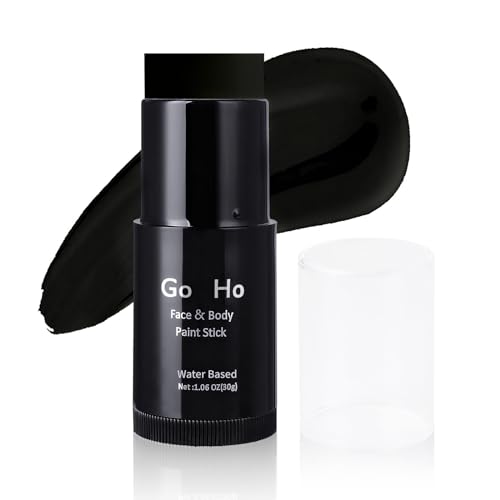 Black Face & Body Paint Stick - Full Coverage Halloween Cosplay Makeup - Non-Toxic & Washable - Variation: Black