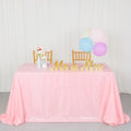 Pink Sequin Rectangle Tablecloth 90x132 Inch for 6FT Tables - Baby Pink Glitter Wedding Party