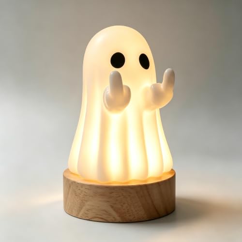 Indoor Halloween Ghost Figurine - Light-Up Rustic Spooky Decor