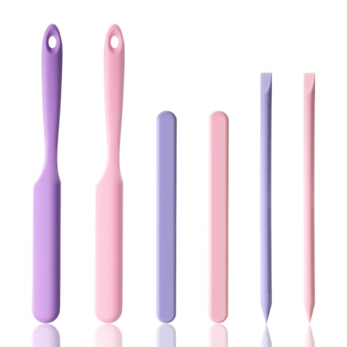 6 Pcs Silicone Wax Spatula Set for Hair Removal & Beauty - Reusable Scrapers