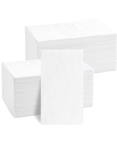 200-Pack White Disposable Guest Napkins - 3-Ply Soft & Absorbent