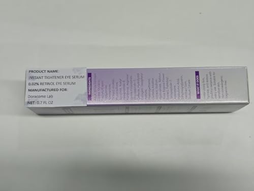 Doracome Caffeine & Retinol Under Eye Serum – Dermatologist-Tested, Fast Absorbing, Correction for Puffy Eye Bags Fine Lines Dark Circles Wrinkles While Providing Moisturizing Care