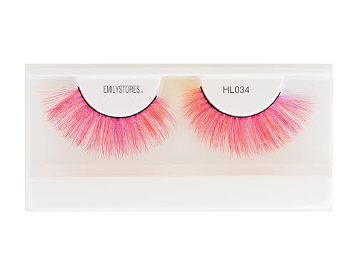 Red Halloween False Eyelashes - Dramatic Costume Makeup, Reusable, 1 Pair