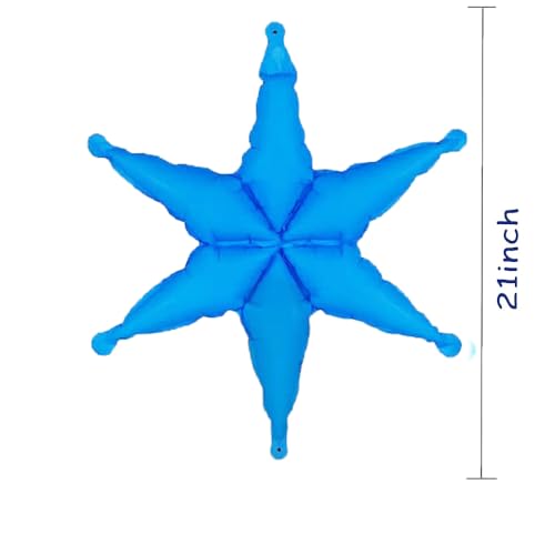 6 Pack Neon Hexagram Star Balloons - Glow in The Dark Party Decorations
