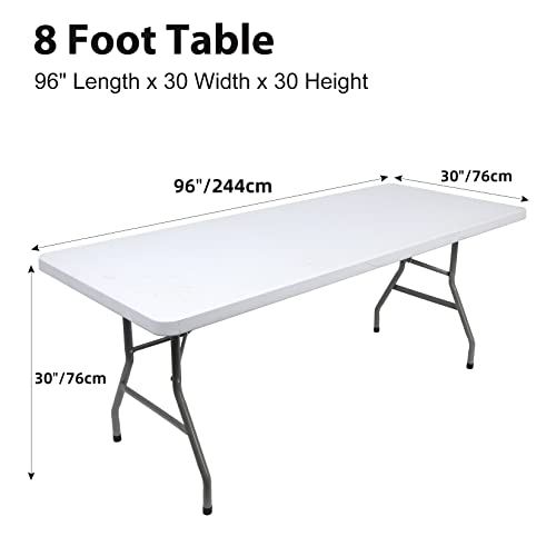 8ft Stretch Spandex Fitted Table Cloth for 6ft Rectangular Tables - Ivory, 96x30 Inches - 6 Pack