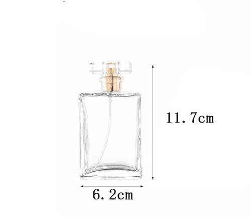 100ml Glass Perfume Atomizer,2 Pcs Empty Refillable Perfume Spray Bottle for Men and Women,Portable Fragrance Fine Mist Spray Bottle Dispenser for Travel (Gold+Black)