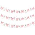 Pink Bow Ghost Halloween Banner Decorations - Party Set of 3