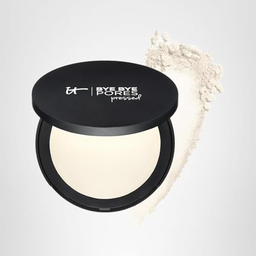 IT Cosmetics Bye Bye Pores Pressed Finishing Powder - Universal Translucent Shade - Contains Anti-Aging Peptides, Hydrolyzed Collagen & Antioxidants - 0.31 oz