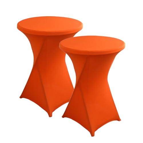Orange Cocktail High Top Table Cover - 32 x 43 Inch Spandex Stretch Tablecloth (2 Pack) - Variation of THIS listing