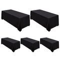Black Rectangle Tablecloth 90x132 Inch - 5 Pack for Banquets & Events - Variation: Black / 90" x 132"