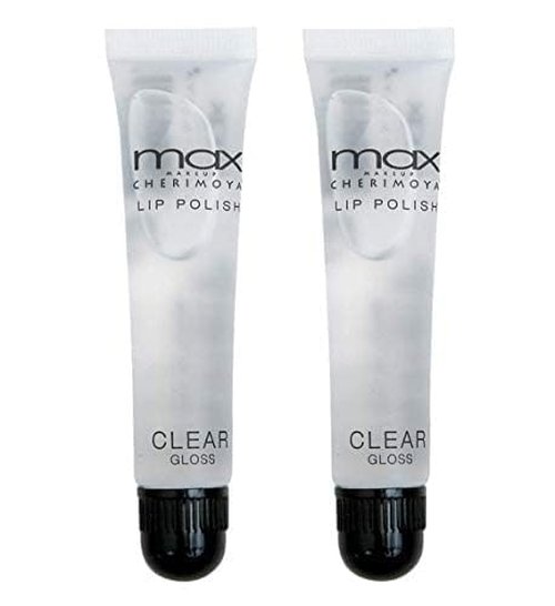 Cherimoya MAX Clear Lip Polish - Hydrating Formula for Glossy Lips | 2-Piece Set