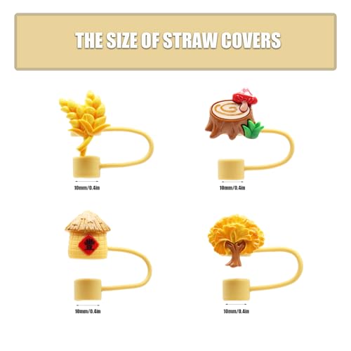 Silicone Straw Topper for Stanley 30oz & 40oz Tumblers - Autumn Squirrel Design