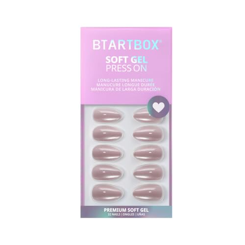 BTArtbox Short Almond Cat Eye Press On Nails - Falling Star Variation, 32 Pcs