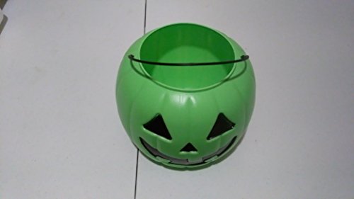 Halloween Pumpkin Jack O' Lantern Candy Bucket - Green for Trick-or-Treating