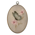 Oval Wall Art Decor - Butterfly Floral Canvas for Home & Bedroom