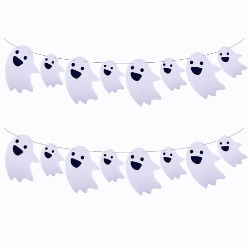 Halloween Ghost Garland Set - Felt Hanging Banner for Party Decor